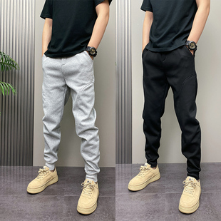 立体剪裁微宽百搭小脚裤 男休闲束脚哈伦裤 加绒运动卫裤 25秋冬新品