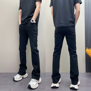 潮牌微喇牛仔裤男士2026新款春夏季薄款纯色男裤直筒休闲裤子男款
