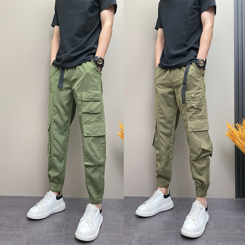 裤子男潮牌工装裤2026新款春季宽松束脚多口袋美式痞帅黑色休闲裤,男装,休闲裤,淘宝优惠券,粉丝福利购,淘宝优惠卷