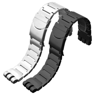 男士大号钢带适配斯沃琪Swatch Irony实心精钢金属手表带配件23mm