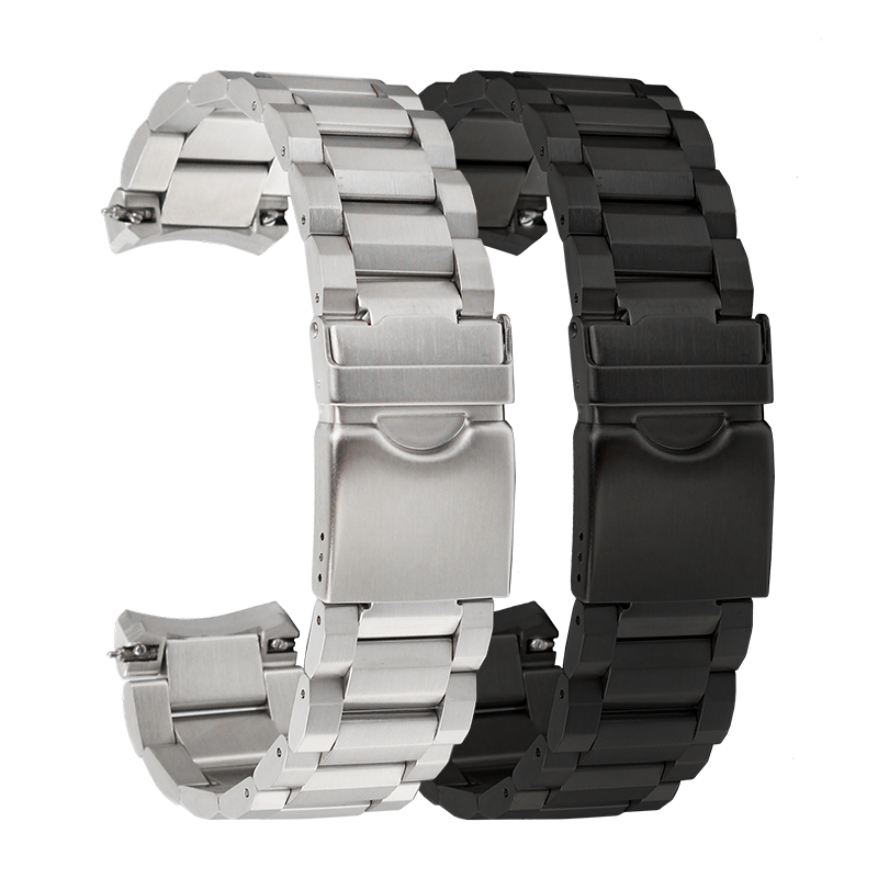 实心精钢表带适配TISSOT天梭T125速敢T125617A弧口钢带表链男22mm