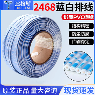 2468排线24AWG蓝白排线6P12P环保镀锡铜智能柜端子插头连接线