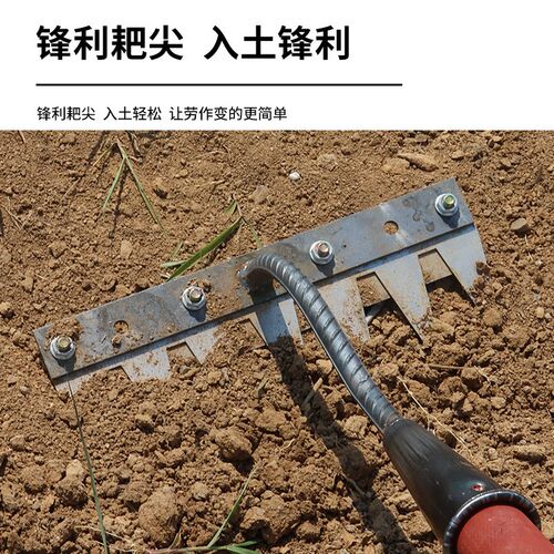 农用除草工具锰钢耙子多功能锄草种菜神器五齿新型松土铁钉耙大全