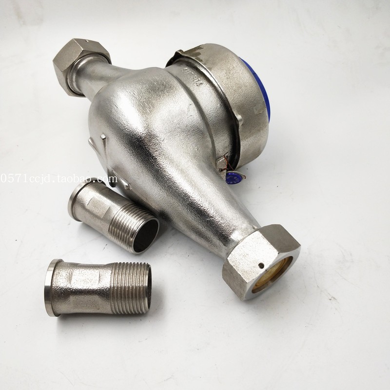 银江牌304不锈钢丝扣水表DN15 20 25 32 4N0 50耐酸碱螺纹冷水表