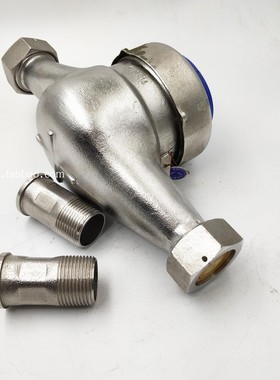 银江牌304不锈钢丝扣水表DN15 20 25 32 4N0 50耐酸碱螺纹冷水表