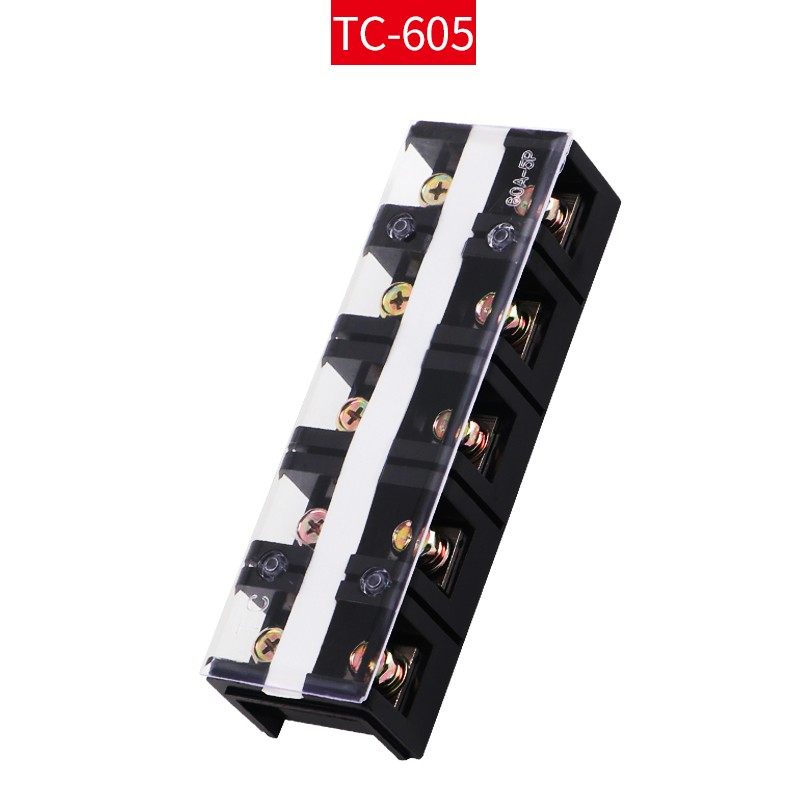 接线端子排TC-603固定式大电流铜件导轨式60A 2P3P4P5P接线排6位