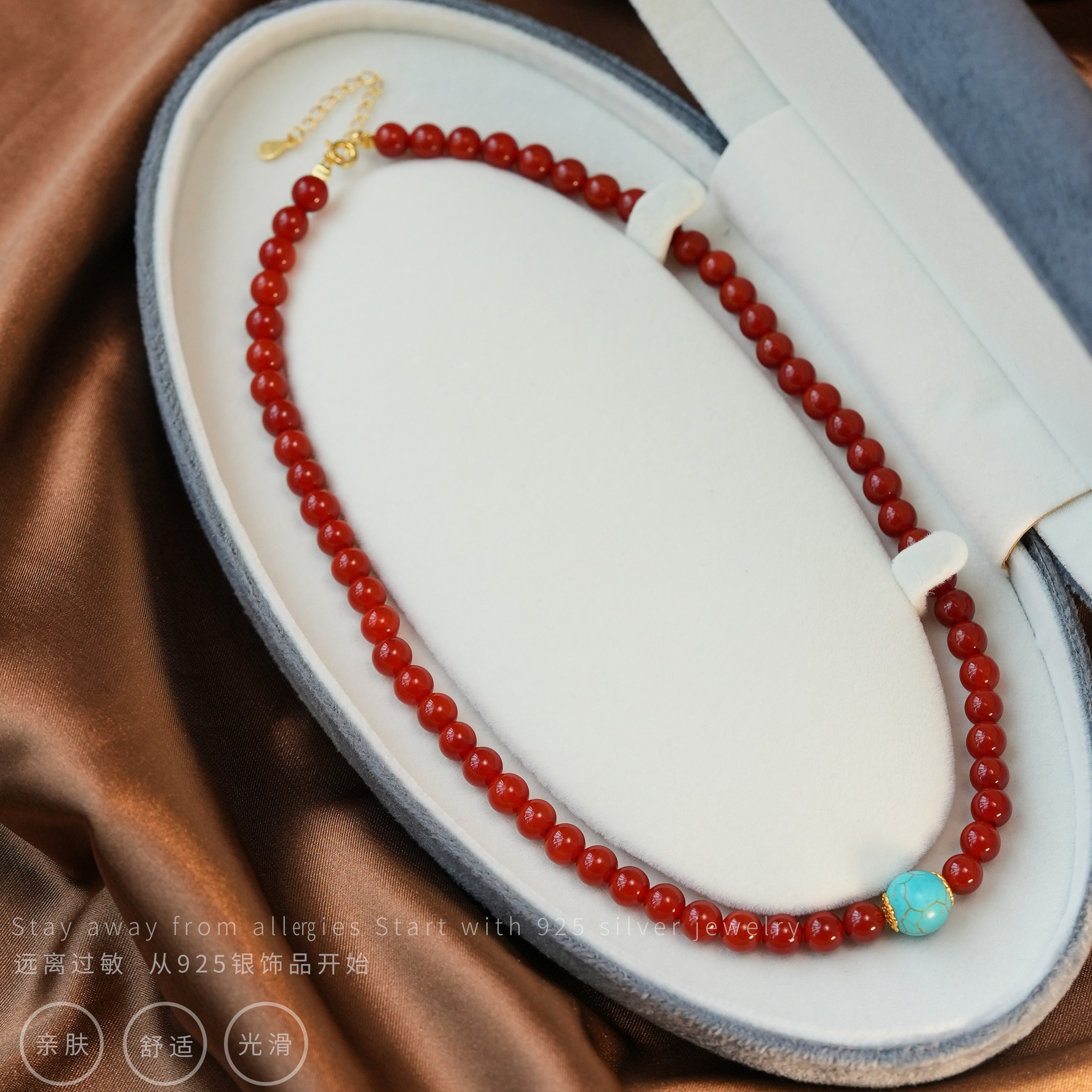 红色新年珠珠项链时尚百搭简约民族风复古颈链,饰品/流行首饰/时尚饰品新,银饰吊坠,淘宝优惠券,粉丝福利购,淘宝优惠卷