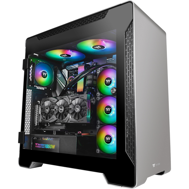 TT台式机箱铝制侧透全塔