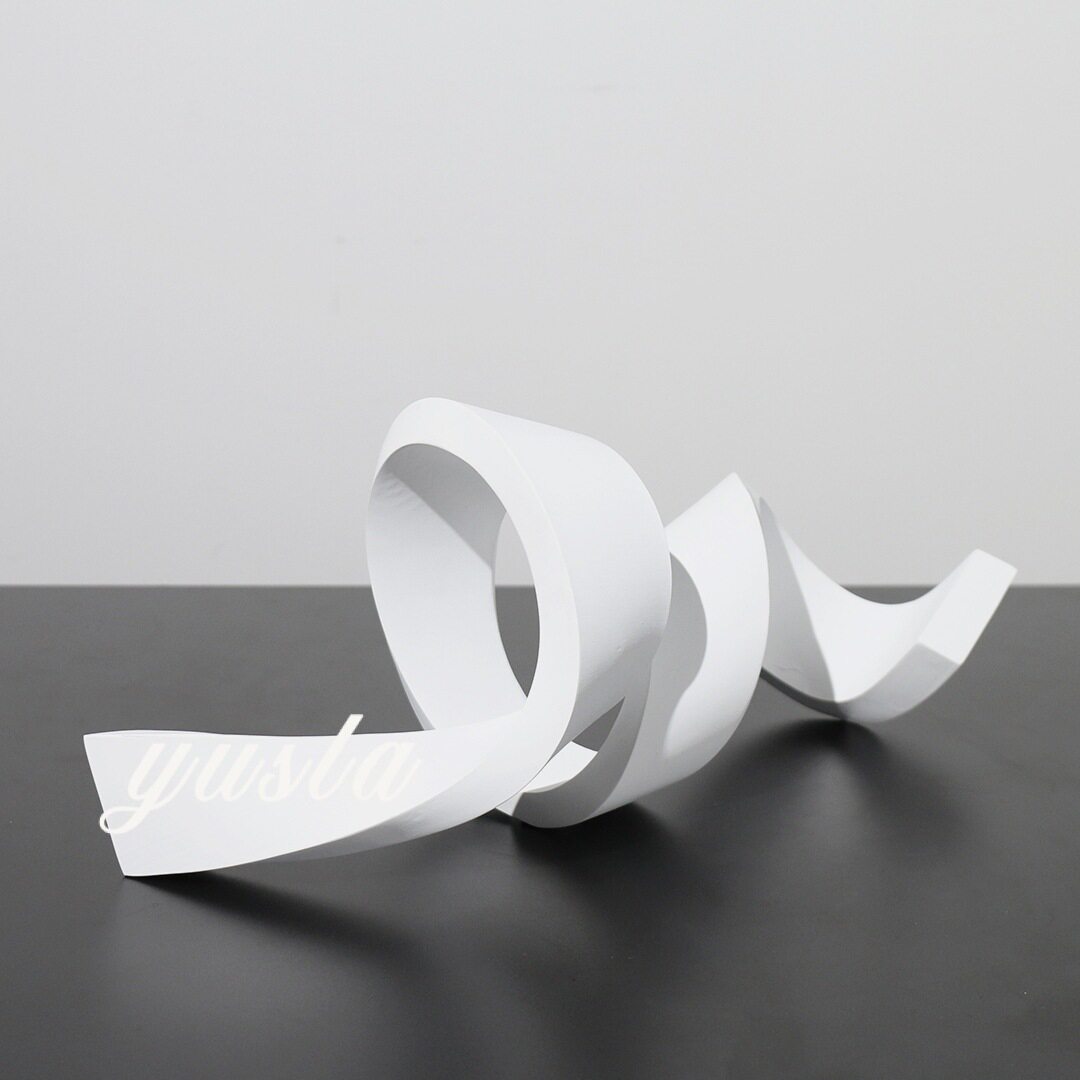 简约现代家居玄关创意几何形飘带雕塑摆件样板房间售楼处软装饰品