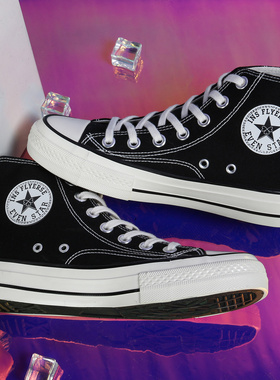 官网1970s经典款女鞋周年限定网红男鞋高帮板鞋黑色休闲帆布鞋女