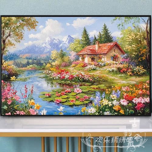 【春天的气息】印花十字绣2025新款客厅线绣春日美景刺绣钻石贴画