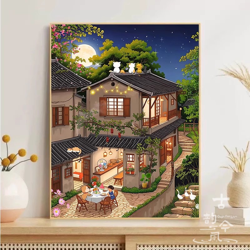 【小院闲趣】十字绣2025新款线绣自己绣小屋温馨风景刺绣钻石贴画