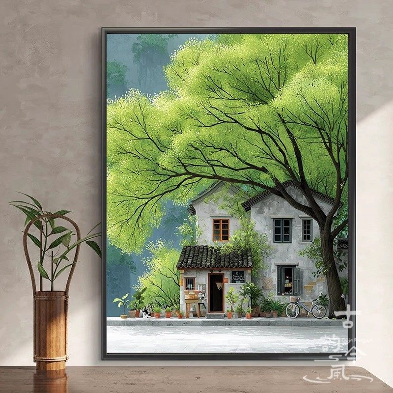 【绿荫古宅】2026新款治愈系中国风小院风景手工diy刺绣钻石画
