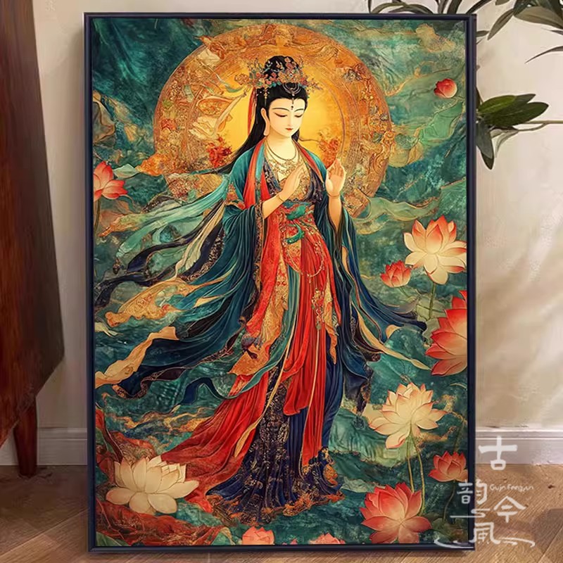 【中式观音菩萨】十字绣2025新款客厅线绣手工刺绣钻石贴画送长辈