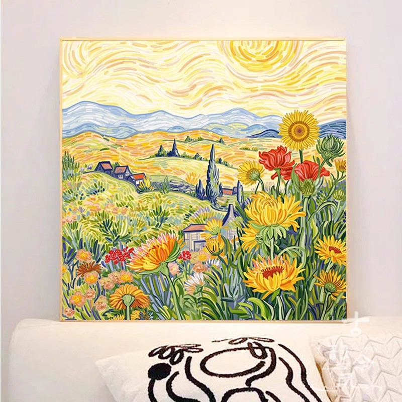 【梵高向日葵】高端十字绣满绣2025新款小件diy自制刺绣钻石贴画