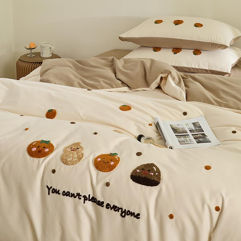 【富山草莓】秋冬小清新长生果加厚全棉磨毛四件套儿童纯棉三件套