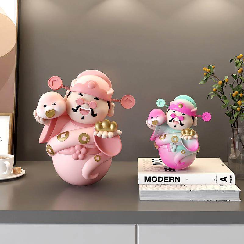 创意财神爷装饰蛇年摆件吉祥物客厅春节布置不倒翁生日新年礼物,家居饰品,装饰摆件,淘宝优惠券,粉丝福利购,淘宝优惠卷