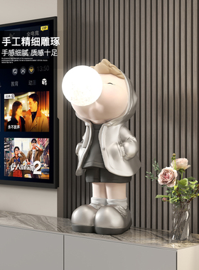 男孩的大落地式客厅装饰饰品家居配件无障碍豪华时尚灯电视柜乔迁