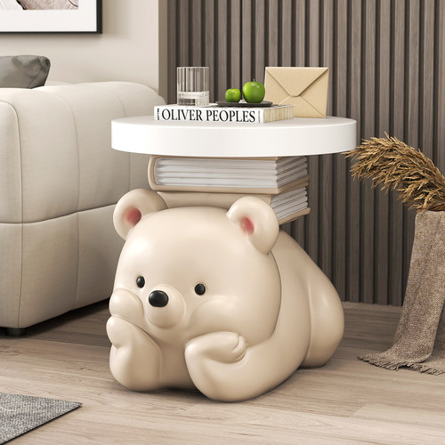 韵灿奶油风熊落地茶几