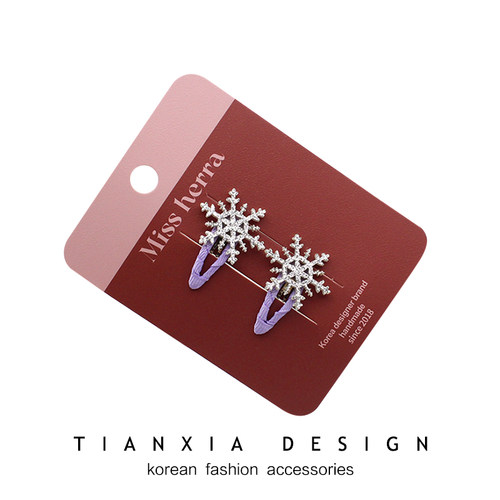 儿童雪花发夹女童可爱侧边夹