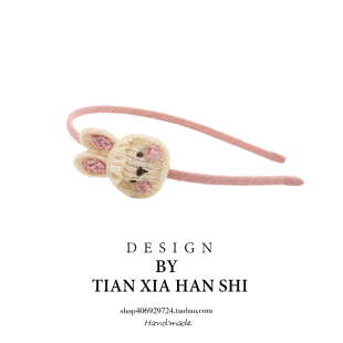 韩国儿童卡通兔子咖色珍珠可爱头箍宝宝细边碎发刘海发箍公主发卡