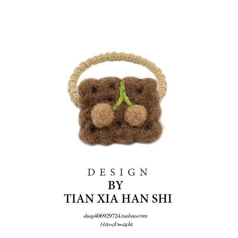 韩国儿童水果饼干羊毛毡头绳女孩甜美橡皮筋高弹力发圈不伤发头饰