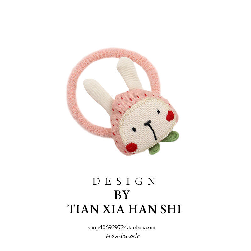 韩国儿童布艺刺绣桃桃兔头绳小女孩扎丸子马尾高弹力发绳可爱发圈,童装/婴儿装/亲子装,发饰,淘宝优惠券,粉丝福利购,淘宝优惠卷