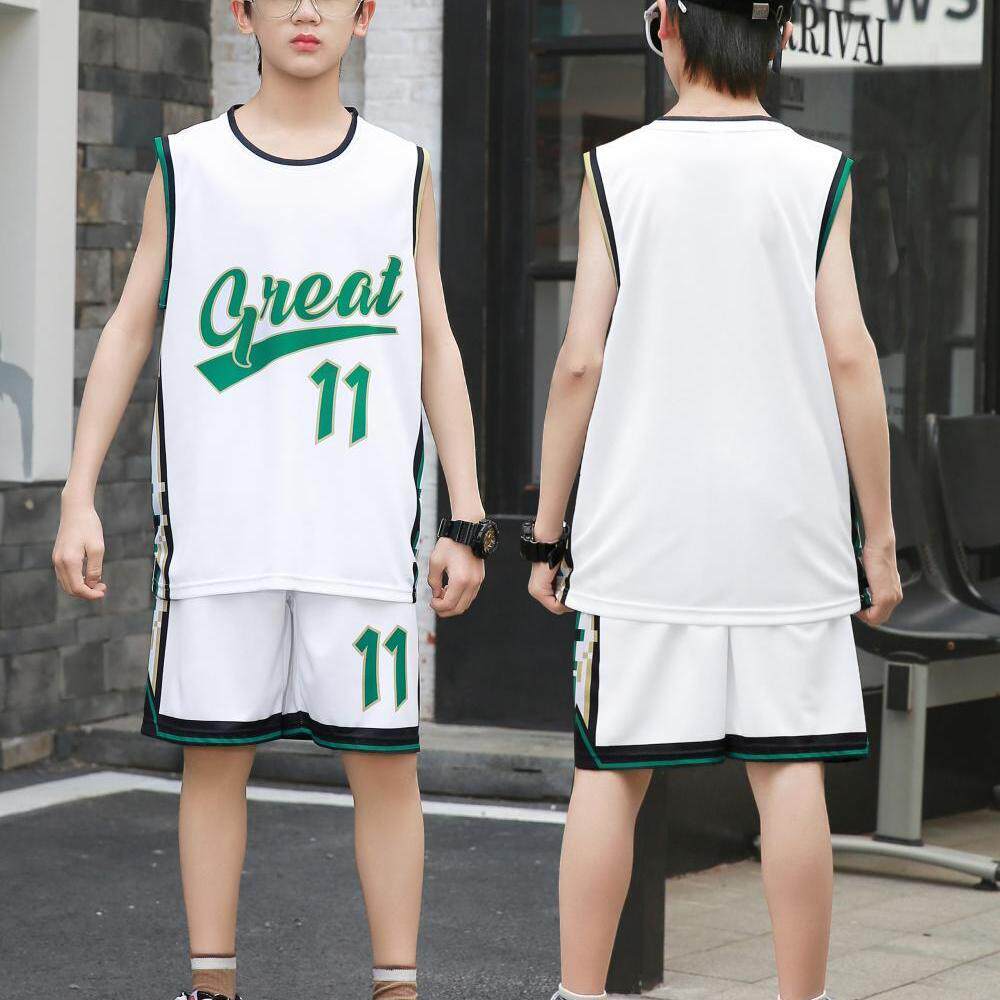 儿童篮球服套装男童夏季新款中大童运动背心男孩女孩速干训练服装