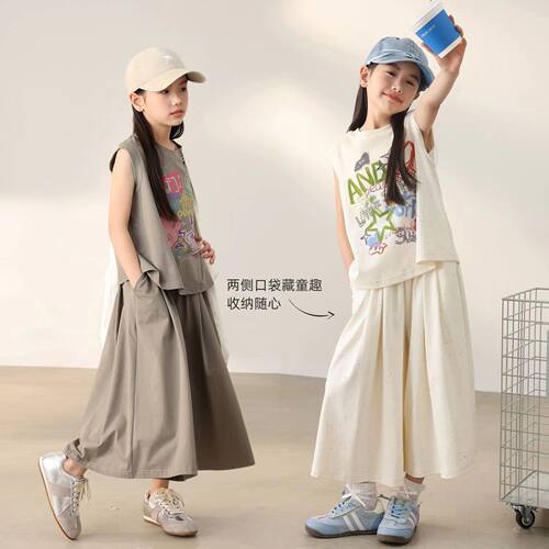 女童背心套装儿童夏季时髦