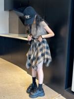 2026 New Girls' summer Clothing Set, children's Korean-style T-shirt, short-sleeved, stylish Korean-style skirt, cool and trendy children's T-shirt thumbnail 6