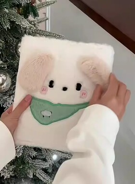 围兜小狗毛绒卡册A5活页四宫格相册爱豆专辑小卡追星收纳册本周边