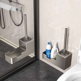 马桶刷置物架家用厕所免打孔清洁无死角洗马桶刷子神器