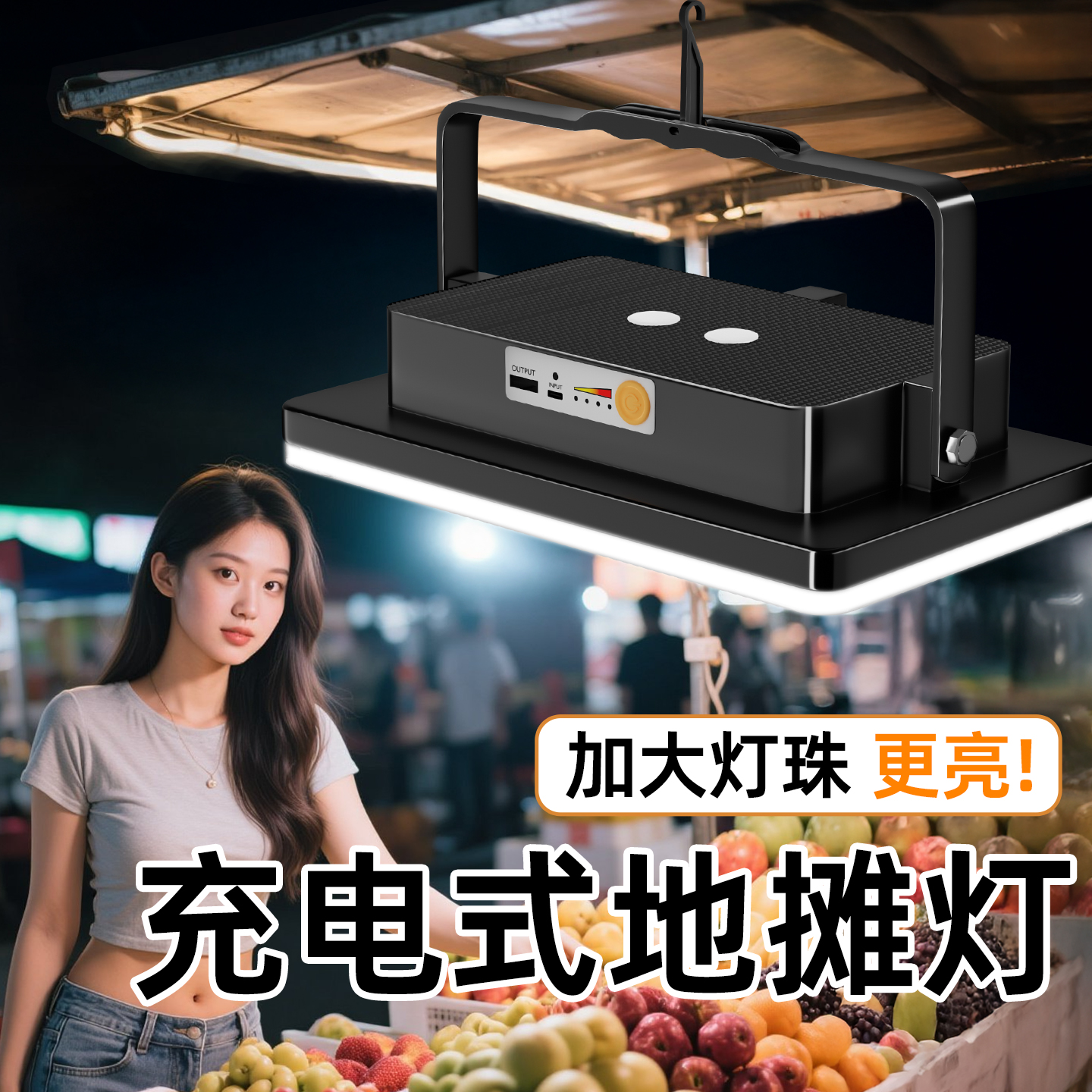 摆摊夜市灯充电照明灯地摊专用led灯超亮户外可移动式支架应急灯