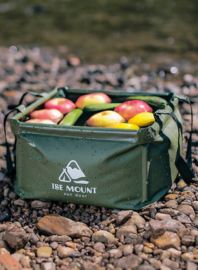 户外可折叠方形水桶15L钓鱼桶露营大容量手提收纳桶便携洗脚水盆