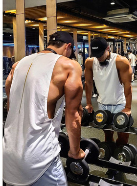 2025新款运动背心男透气无袖坎肩跑步训练圆弧宽松弹力休闲健身服