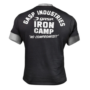 夏季 棉质吸湿排汗跑步训练深蹲弹力透气休闲T恤 肌肉男潮流短袖