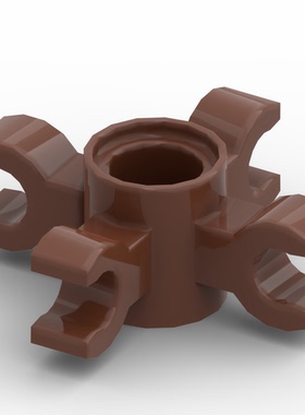 LEGO乐高零件孔洞Ø4.8垂直含4支架6349130/90202Reddish Brown
