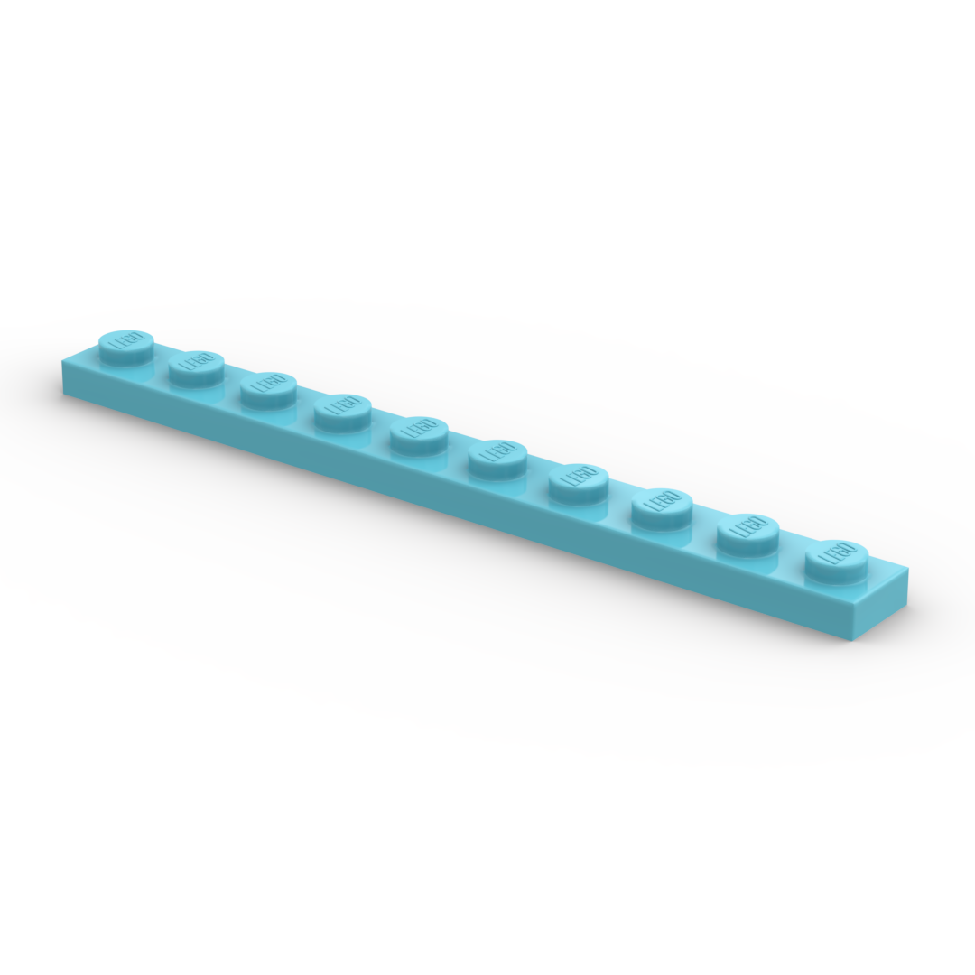 LEGO乐高正品零件板1X10  6423273/4477 Medium Azure 6070758