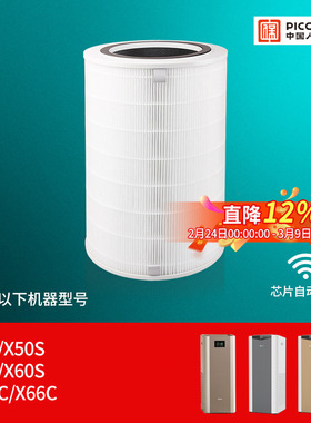 适配352空气净化器x50s/x60s滤芯除雾霾甲醛识别x63 Pet滤网x66c
