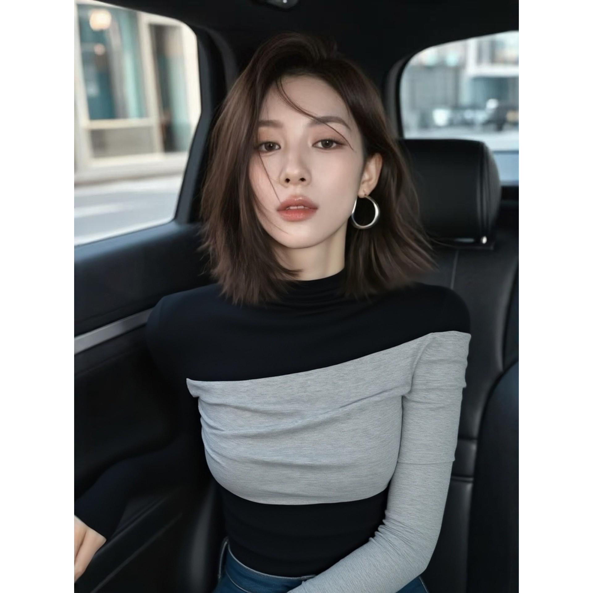 JOYIASS欧货高级小众不撞衫上衣女装秋冬季2025新款外贸原单黑灰