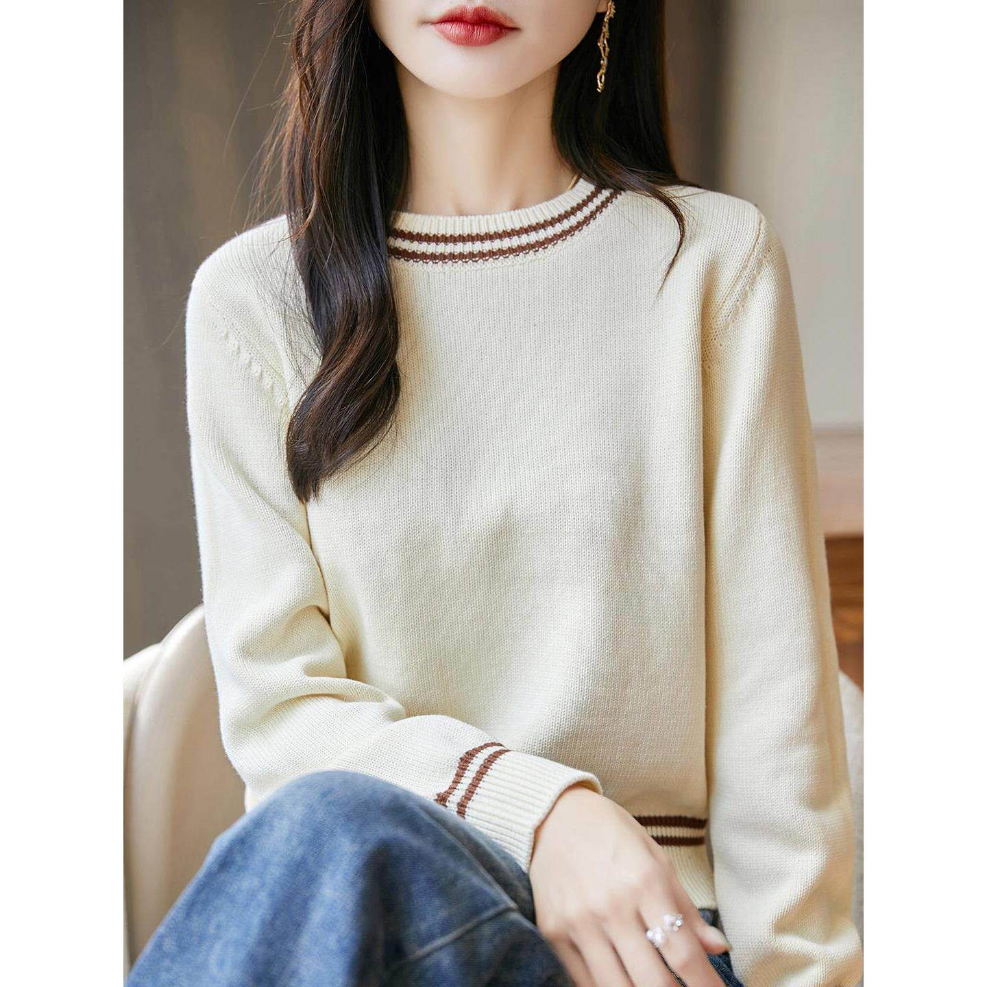 JOYIASS法式针织打底衫女装秋季2025新款外贸原单加厚保暖长袖毛