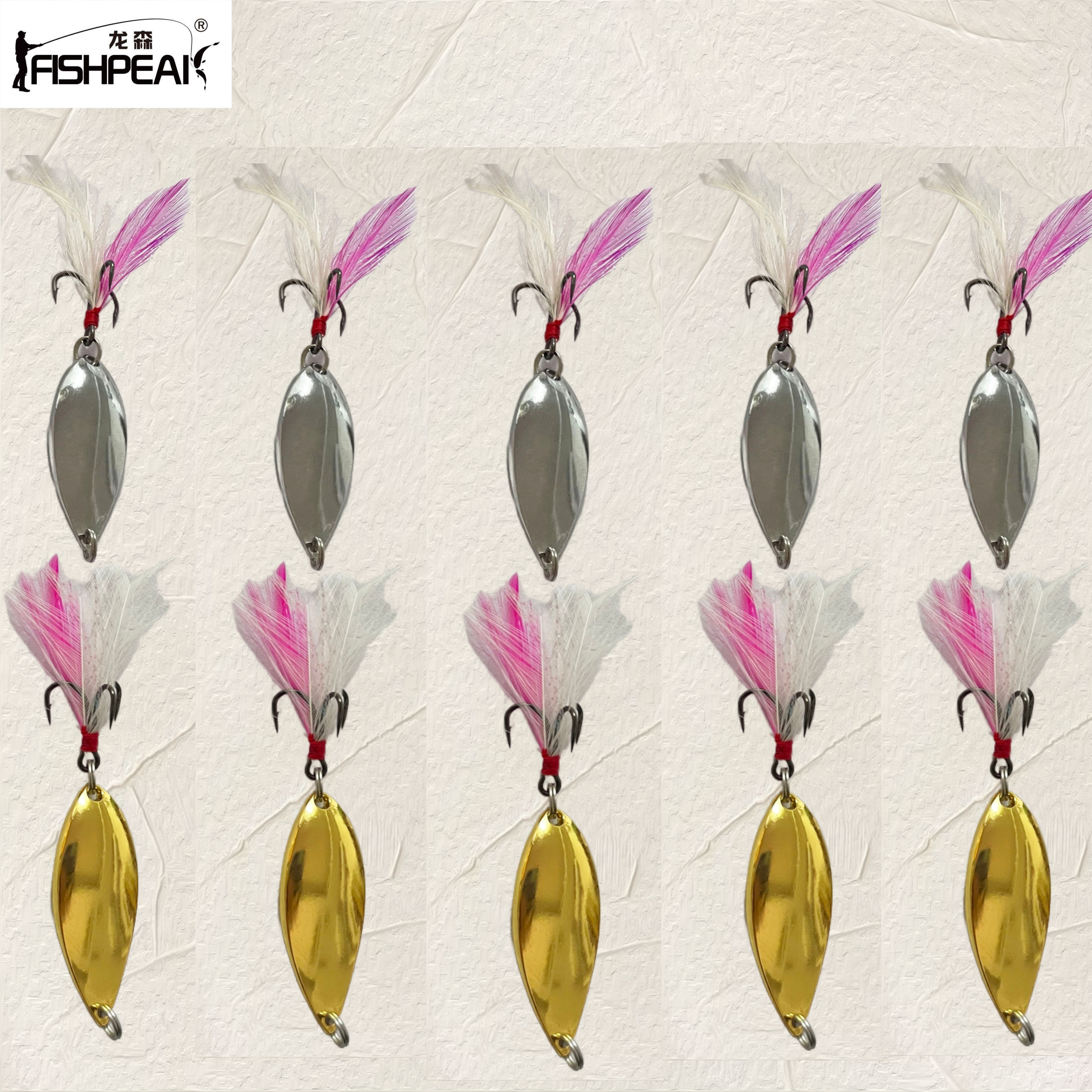 FISHPEAK10枚蝮蛇亮片套装路亚饵3.5g-20克远投溪流金属假饵仿生