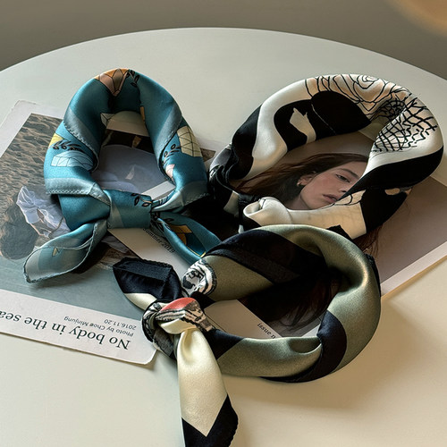 那禾新品优雅气质100%桑蚕丝百搭丝巾女ND44JD5269