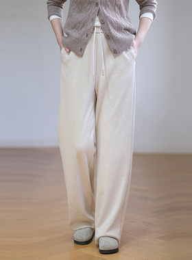 那禾新品保暖抽绳收腰休闲裤针织裤女NW54KY6339