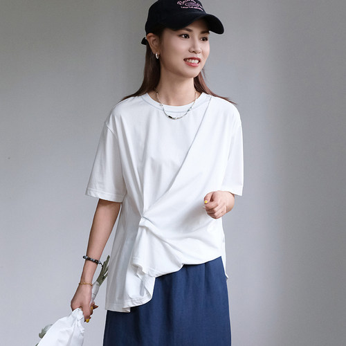 那禾新品扭结设计感短袖T恤女NW62TY1686
