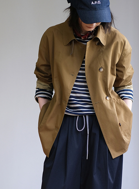 那禾新品长袖短款抽绳收腰风衣休闲外套女ND53DM0236