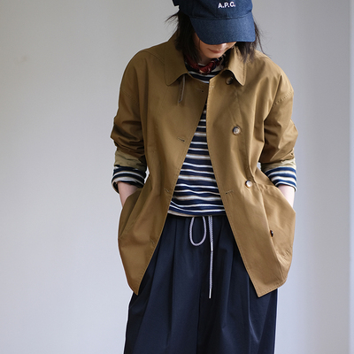 那禾新品长袖短款抽绳收腰风衣休闲外套女ND53DM0236