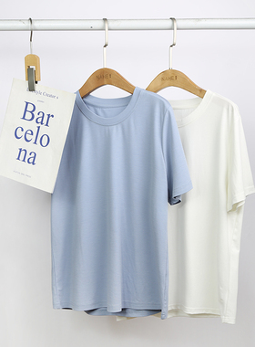 那禾新品圆领纯色短袖T恤女ND52TY5629
