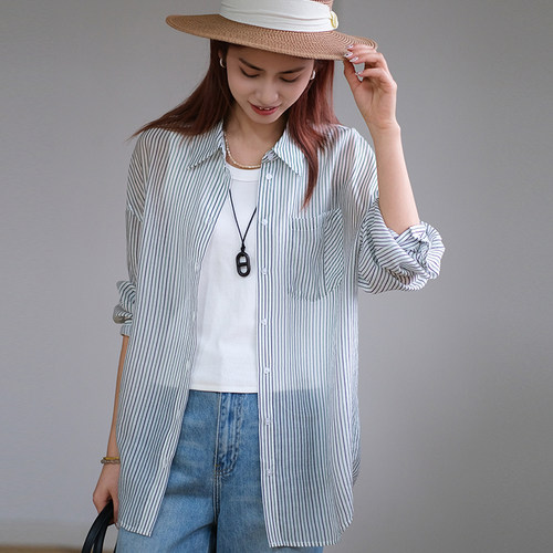 那禾新品条纹百搭衬衫女NW61CQ1651