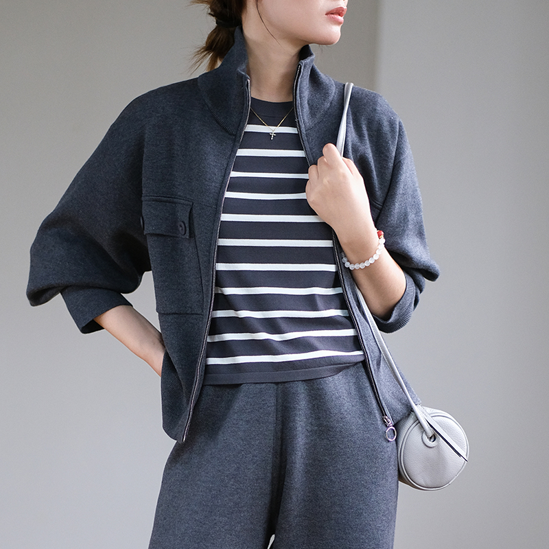 那禾新品短款针织开衫休闲外套女ND53EH5743